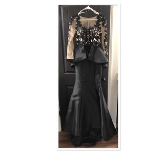 Clarisse Black and nude dress